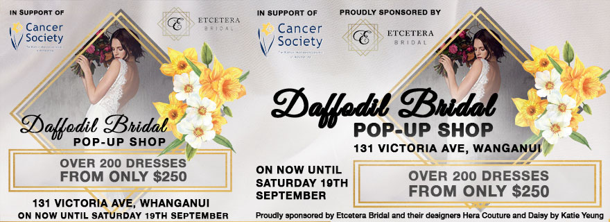 Liardet Board Creative. Daffodi Bridal Pop Up Shop. Over 200 dresses from only $250. Etcetera Bridal. In support of Cancer Society