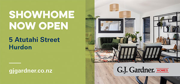 C3 Board Creative. Showhome now open. 5 Atutahi Street, Hurdon. gjgardner.co.nz. G.J. Gardner Homes
