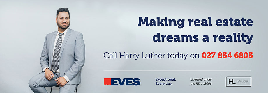 Pukete Board creative. Making real estate dreams a reality. Call Harry Luther today on 027 854 6805. Eves. Exceptional Every day. Licensed under the REAA 2008. Harry Luther.